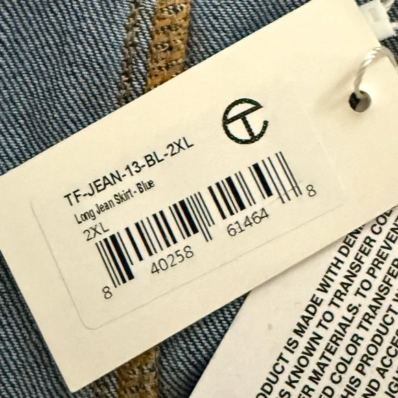 Telfar Long Jean Skirt - Blue Denim sz 2XL NWT